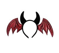 Cerchietto per capelli da donna a forma di ala di pipistrello e corno di diavolo, per truccarsi o scattare foto di Halloween, feste di Natale, per lavare il viso