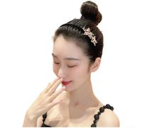 Cerchietto per capelli da donna, antiscivolo, con denti, in morbido velluto, accessorio per capelli per chignon e coda di cavallo, da indossare tutti i giorni, con grazioso design a stella a cinque