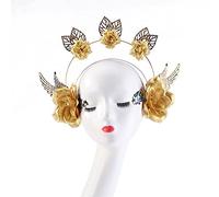 Cerchietto per capelli da donna, bellissimo cerchietto per capelli con fiori e foglie, tiare per donne e ragazze