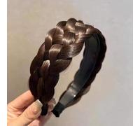 Cerchietto per capelli da donna, coda di pesce, treccia, fascia per capelli, per feste, matrimoni, copricapo, fascia per capelli per donne e ragazze (larghezza marrone scuro, taglia unica)