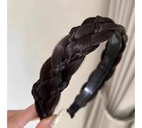 Cerchietto per capelli da donna, coda di pesce, treccia, fascia per capelli, per feste, matrimoni, copricapo, fascia per capelli per donne e ragazze (cinque fili di colore nero-marrone, taglia unica)