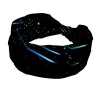 Cerchietto per capelli da donna, con cielo notturno con stelle cadenti, morbide e larghe, antiscivolo, per yoga, fitness, viaggi, palestra, accessori per capelli