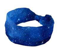 Cerchietto per capelli da donna, con cielo stellato, morbido, ampio, assorbe il sudore, per sport, yoga, allenamento, elastico, annodato