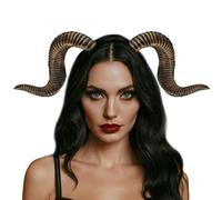 Cerchietto per capelli da donna con corna da diavolo, gotico, demone, strega, corno di pecora, cerchietto per capelli, copricapo per il giorno dei morti, copricapo per Halloween, cosplay, feste in