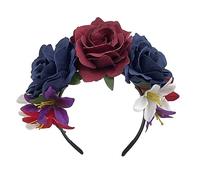 Cerchietto per capelli da donna, con fiore finto e teschio, sottile, per Halloween, alla moda, per matrimoni, feste, fotografie, acconciature