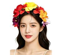 Cerchietto per capelli da donna con ghirlanda di rose in stile messicano, accessori per capelli per Halloween, carnevale, feste, spettacoli teatrali