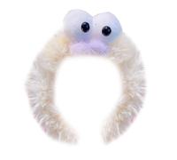 Cerchietto per capelli da donna, con occhi 3D, in peluche, per salsiccia, festa di Natale, copricapo per ragazza per lavare il viso, fascia divertente per bambini