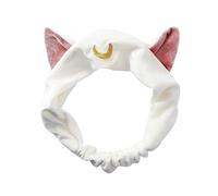 Cerchietto per capelli da donna con orecchie di gatto, per lavare il viso, cosmetici, trucco, doccia, yoga, fascia per capelli (bianco)