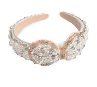 Cerchietto per capelli da donna con perle e strass, elegante accessorio per capelli per ogni occasione (serie 8-4)