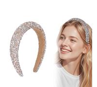 Cerchietto per capelli da donna, con strass, largo, elegante, con strass, largo, per donne, ragazze, regalo di compleanno, matrimonio, sposa (champagne)
