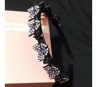 Cerchietto per capelli da donna con strass lucidi, fascia per capelli in plastica, con clip, accessori per capelli per banchetti (stile 6)