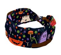 Cerchietto per capelli da donna con zucca fantasma di Halloween, morbide e larghe, antiscivolo, per yoga, fitness, viaggi, palestra, accessori per capelli