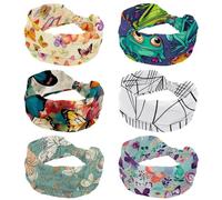 Cerchietto per capelli da donna, confezione da 6 pezzi, divertente, con rane in stile cartone animato, morbido, elasticizzato, sportivo, antiscivolo, accessori per capelli annodati