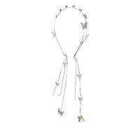 Cerchietto per capelli da donna, delicato e brillante per capelli a forma di farfalla, con strass e capelli lunghi, per feste e acconciature da donna