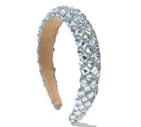 Cerchietto per capelli da donna, design geometrico, con strass e cristalli, accessorio per capelli semplice e alla moda
