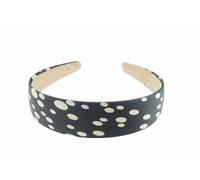 Cerchietto per capelli da donna e ragazza, in raso, per feste di compleanno, danza, recital, scuola, teatro, matrimoni, feste con fiori, occasioni speciali, tinta unita, 3 cm, colore: nero crema