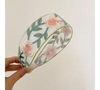 Cerchietto per capelli da donna, fatto a mano, fascia larga, stile etnico, stile vintage, urbano, copricapo ricamato floreale, per ragazze, accessori per capelli, feste, matrimoni