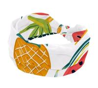 Cerchietto per capelli da donna, Hello Summer ananas con sfondo anguria, morbide e larghe, fasce antiscivolo per capelli per yoga, fitness, viaggi, palestra, accessori per capelli