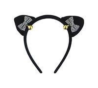 Cerchietto per capelli da donna, in peluche, con orecchie di gatto, cerchietto con campanelle, per feste a tema, copricapo per lavare il viso