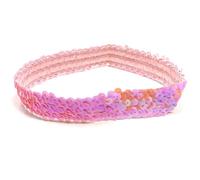 Cerchietto per capelli da donna in poliestere con paillettes rosa chiaro, 38 cm x 3 cm
