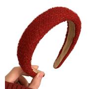 Cerchietto per capelli da donna, in tessuto natalizio, estetico, spesso, in schiuma, per feste casual, stile vintage francese