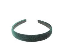 Cerchietto per capelli da donna in velluto di velluto nero in peluche, accessorio per matrimonio, festa nuziale, compleanno, Natale, sera, 2 cm di larghezza, fascia per capelli Alice Band (verde