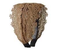 Cerchietto per capelli da donna, larghezza 11 cm, stile vintage, floreale, in pizzo, elastico, elegante accessorio per capelli, per matrimoni, serate, caffè