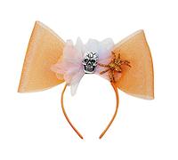 Cerchietto per capelli da donna, per feste di Halloween, con fiocco, con ragni e teschi, fascia per trucco per ragazze e cosplay