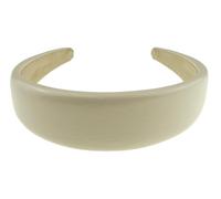 Cerchietto per capelli da donna, per matrimoni, compleanni, Natale, sera, larghezza 4 cm, con imbottitura metallica, in finta pelle, accessorio per capelli, colore: crema