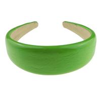 Cerchietto per capelli da donna, per matrimoni, compleanni, Natale, sera, larghezza 4 cm, imbottito, in finta pelle, accessorio per capelli, fascia per capelli (verde lime)