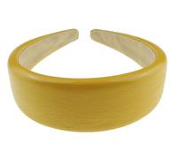 Cerchietto per capelli da donna, per matrimoni, compleanni, Natale, sera, larghezza 4 cm, imbottito, in finta pelle, accessori per capelli, fascia per capelli (giallo)