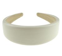 Cerchietto per capelli da donna, per matrimoni, compleanni, Natale, sera, larghezza 4 cm, imbottito, in finta pelle, accessorio per capelli, fascia per capelli (bianco)