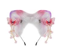 Cerchietto per capelli da donna, per studenti, unisex, per scattare foto, con farfalla/fiore, orecchie da gattino, cerchietto colorato per capelli in stile cartone animato