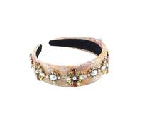 Cerchietto per capelli da donna, stile barocco europeo-americano, con strass, per danza e viaggi