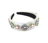 Cerchietto per capelli da donna, stile barocco europeo-americano, con strass, per danza e viaggi