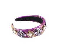 Cerchietto per capelli da donna, stile barocco europeo-americano, con strass, per danza e viaggi