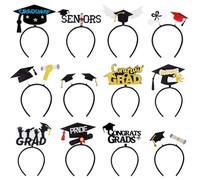 Cerchietto per capelli da laurea, set da 12 pezzi, eleganti decorazioni per la laurea 2025, costumi e in feltro, per università, asilo, feste di classe senior, 24 x 17 cm