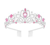 Cerchietto per capelli da principessa, in argento, con strass, accessorio per capelli, da sposa, per feste, matrimoni, damigelle, principesse, ragazze