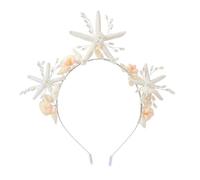 Cerchietto per capelli da principessa, sirene, conchiglie, stelle marine, perle, per feste in costume e servizi fotografici, accessorio leggero
