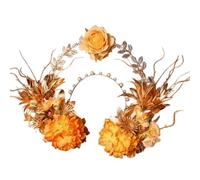 Cerchietto per capelli da sposa con fiori artificiali e perle, accessorio per capelli alla moda per matrimoni