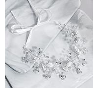 Cerchietto per Capelli da Sposa, con Strass di Cristallo Satinato, Accessori per Capelli da Sposa, per Donne, con Fiori Traforati, Tiara per Capelli da Spo