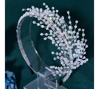 Cerchietto per capelli da sposa, damigella d'onore, con strass, corona per feste, accessori per capelli vintage, Hp891