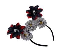 Cerchietto per capelli da strega con rose, fiore scuro, teschio, per spettacoli dal vivo, fascia per carnevale