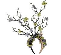 Cerchietto per capelli da strega, per Halloween, con fiori, per feste e spettacoli dal vivo