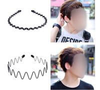 Cerchietto per Capelli da Uomo Nero da 6 Pezzi Decorativo Antiscivolo Semplice Leggero 6 Stili Fascia per Capelli Maschile in Metallo