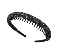 Cerchietto per capelli dentato nero per ragazze, morbido, elastico, ad alta elasticità, accessorio per capelli versatile