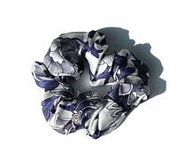 Cerchietto Per Capelli Donna 100% Pure Silk Large Scrunchies Cortops Capel Bands Ties Elastics Ponytail Supporti for le donne Accessori for ragazze 19 momme 3.5 cm Fascia Per Capelli(23 Blue Floral)