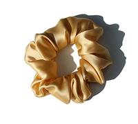 Cerchietto Per Capelli Donna 100% Pure Silk Large Scrunchies Cortops Capel Bands Ties Elastics Ponytail Supporti for le donne Accessori for ragazze 19 momme 3.5 cm Fascia Per Capelli(21 Champagne)