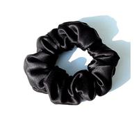 Cerchietto Per Capelli Donna 100% Pure Silk Large Scrunchies Cortops Capel Bands Ties Elastics Ponytail Supporti for le donne Accessori for ragazze 19 momme 3.5 cm Fascia Per Capelli(5 Black)