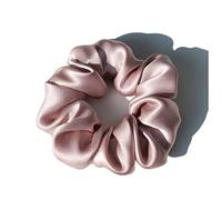 Cerchietto Per Capelli Donna 100% Pure Silk Large Scrunchies Cortops Capel Bands Ties Elastics Ponytail Supporti for le donne Accessori for ragazze 19 momme 3.5 cm Fascia Per Capelli(1 Lotus)